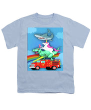 Super Terrific Freakin Awesome - Youth T-Shirt Youth T-Shirt Pixels Light Blue Small 