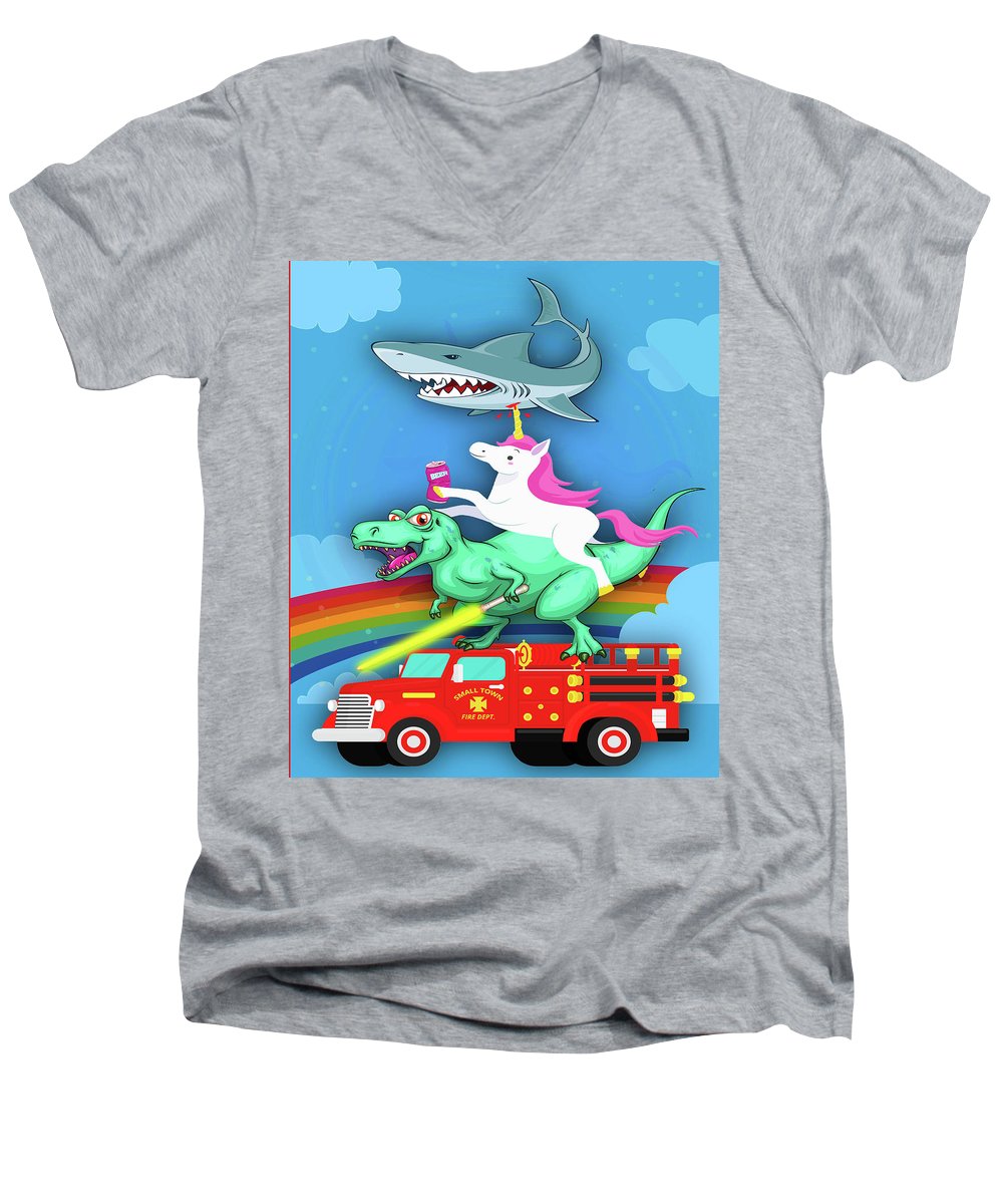 Super Terrific Freakin Awesome - Men's V-Neck T-Shirt Men's V-Neck T-Shirt Pixels Heather Small 