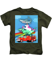 Super Terrific Freakin Awesome - Kids T-Shirt Kids T-Shirt Pixels Military Green Small 