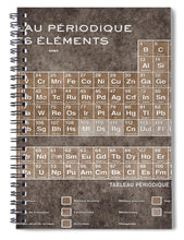 Tableau Periodiques Periodic Table Of The Elements Vintage Chart Sepia - Spiral Notebook