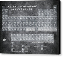 Tableau Periodiques Periodic Table Of The Elements Vintage Chart Silver - Canvas Print