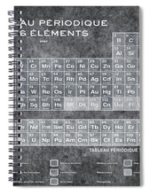 Tableau Periodiques Periodic Table Of The Elements Vintage Chart Silver - Spiral Notebook
