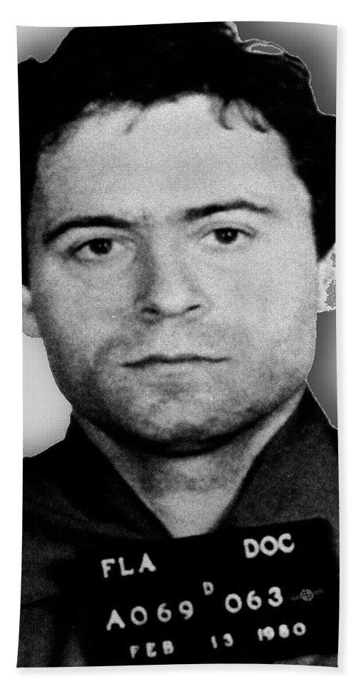 Ted Bundy Mug Shot 1980 Vertical  - Bath Towel