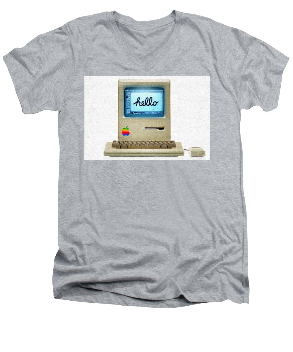 Hello Apple 2 - Men's V-Neck T-Shirt