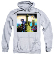 The Statue Of Liberty And A Banksy Pass In The Night - Sweatshirt