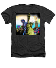 The Statue Of Liberty And A Banksy Pass In The Night - Heathers T-Shirt