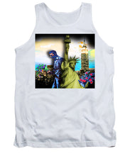 The Statue Of Liberty And A Banksy Pass In The Night - Tank Top