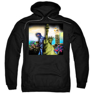 The Statue Of Liberty And A Banksy Pass In The Night - Sweatshirt