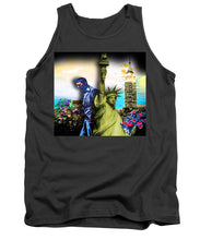 The Statue Of Liberty And A Banksy Pass In The Night - Tank Top