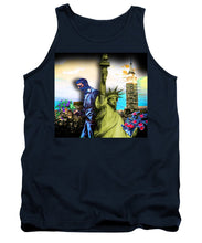 The Statue Of Liberty And A Banksy Pass In The Night - Tank Top