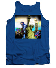 The Statue Of Liberty And A Banksy Pass In The Night - Tank Top