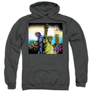 The Statue Of Liberty And A Banksy Pass In The Night - Sweatshirt