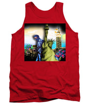 The Statue Of Liberty And A Banksy Pass In The Night - Tank Top