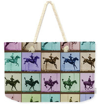 Time Lapse Motion Study Horse And Rider Color - Weekender Tote Bag
