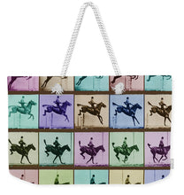Time Lapse Motion Study Horse And Rider Color - Weekender Tote Bag