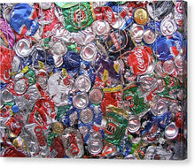 Trashed Cans Painting Over Photo - Canvas Print