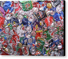 Trashed Cans Painting Over Photo - Canvas Print