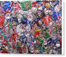 Trashed Cans Painting Over Photo - Canvas Print