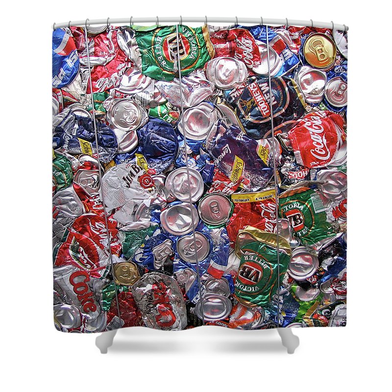 Trashed Cans Painting Over Photo - Shower Curtain