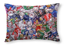 Trashed Cans Painting Over Photo - Throw Pillow