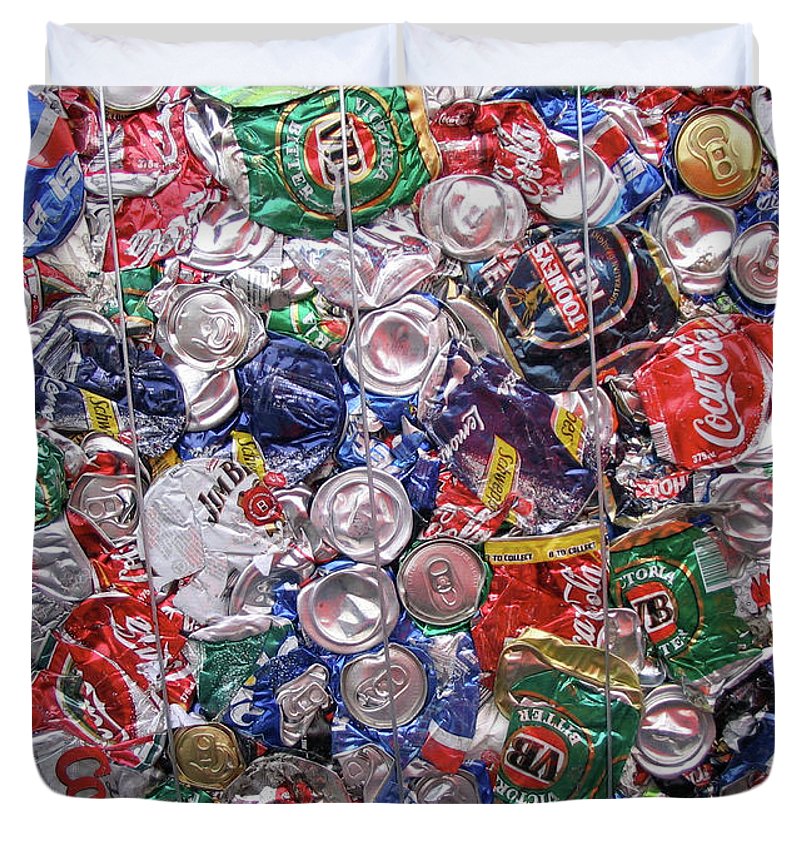 Trashed Cans Painting Over Photo - Duvet Cover