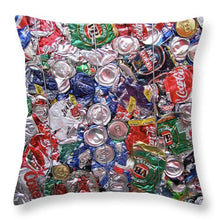 Trashed Cans Painting Over Photo - Throw Pillow