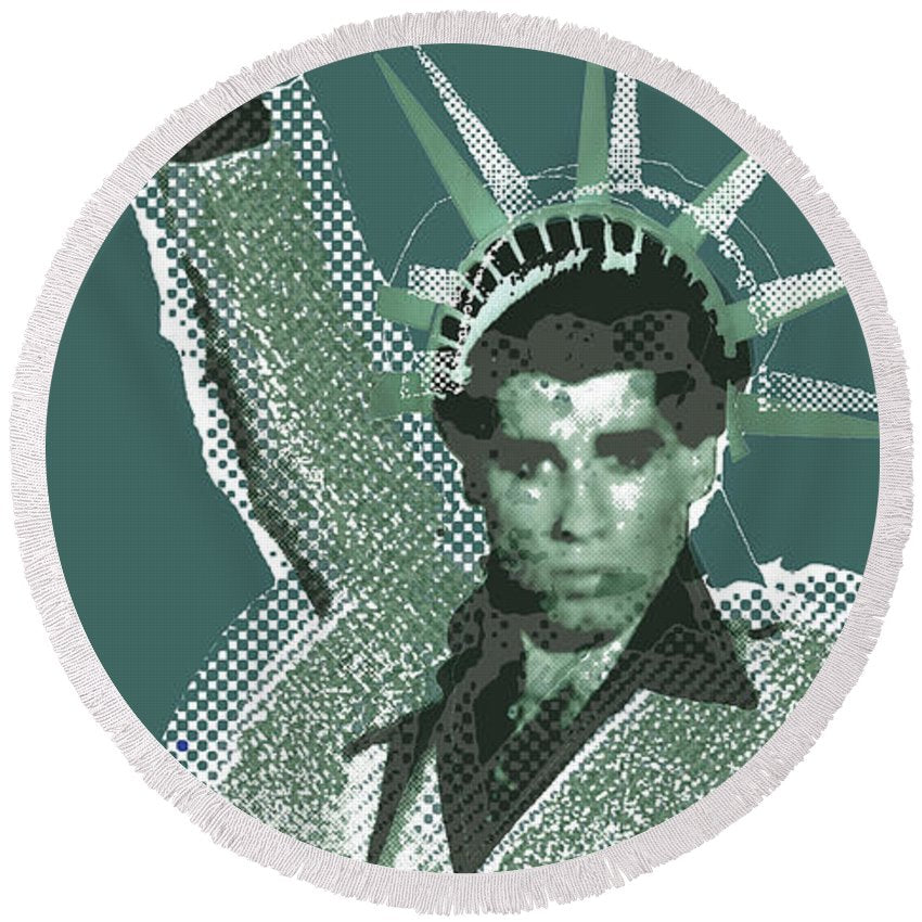 Travolta Liberty - Round Beach Towel