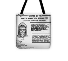 Unabomber Ted Kaczynski Wanted Poster 1 - Tote Bag