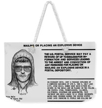 Unabomber Ted Kaczynski Wanted Poster 1 - Weekender Tote Bag