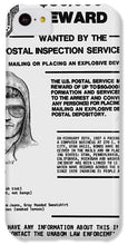 Unabomber Ted Kaczynski Wanted Poster 1 - Phone Case