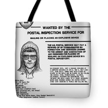 Unabomber Ted Kaczynski Wanted Poster 1 - Tote Bag