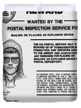 Unabomber Ted Kaczynski Wanted Poster 1 - Duvet Cover