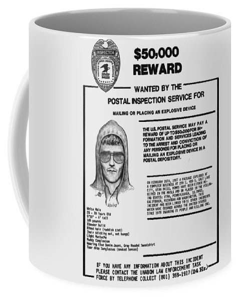 Unabomber Ted Kaczynski Wanted Poster 1 - Mug