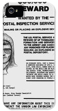 Unabomber Ted Kaczynski Wanted Poster 1 - Phone Case