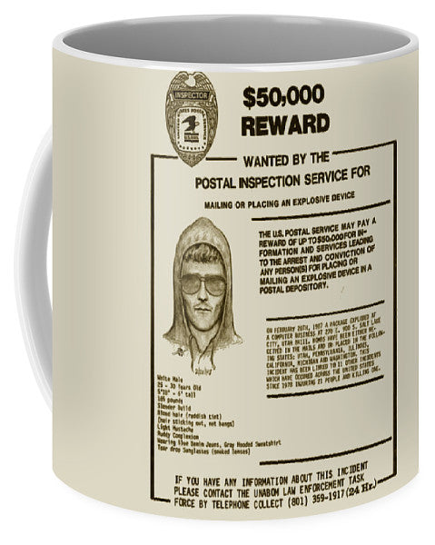 Unabomber Ted Kaczynski Wanted Poster 2 - Mug