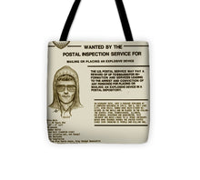 Unabomber Ted Kaczynski Wanted Poster 2 - Tote Bag