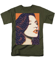 Vain Portrait Of A Woman 2 - Men's T-Shirt  (Regular Fit) Men's T-Shirt (Regular Fit) Pixels Military Green Small 