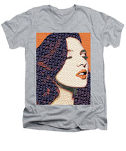 Vain Portrait Of A Woman 2 - Men's V-Neck T-Shirt Men's V-Neck T-Shirt Pixels Heather Small 