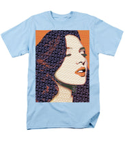 Vain Portrait Of A Woman 2 - Men's T-Shirt  (Regular Fit) Men's T-Shirt (Regular Fit) Pixels Light Blue Small 