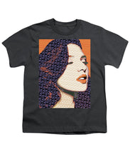 Vain Portrait Of A Woman 2 - Youth T-Shirt Youth T-Shirt Pixels Charcoal Small 