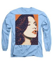 Vain Portrait Of A Woman 2 - Long Sleeve T-Shirt Long Sleeve T-Shirt Pixels Carolina Blue Small 