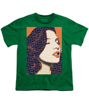 Vain Portrait Of A Woman 2 - Youth T-Shirt Youth T-Shirt Pixels Kelly Green Small 