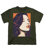 Vain Portrait Of A Woman 2 - Youth T-Shirt Youth T-Shirt Pixels Military Green Small 