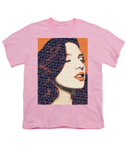 Vain Portrait Of A Woman 2 - Youth T-Shirt Youth T-Shirt Pixels Pink Small 