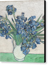 Vincent Van Gogh Irises Floral Purple - Canvas Print Canvas Print Pixels 6.625" x 8.000" Black Glossy