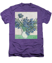 Vincent Van Gogh Irises Floral Purple - Men's Premium T-Shirt Men's Premium T-Shirt Pixels Deep Purple Heather Small 