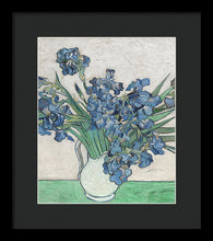 Vincent Van Gogh Irises Floral Purple - Framed Print Framed Print Pixels 10.000" x 12.000" Black Black