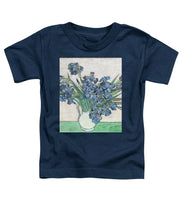 Vincent Van Gogh Irises Floral Purple - Toddler T-Shirt Toddler T-Shirt Pixels Navy Small 