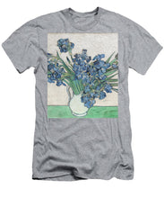 Vincent Van Gogh Irises Floral Purple - Men's T-Shirt (Athletic Fit) Men's T-Shirt (Athletic Fit) Pixels Heather Small 