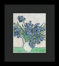 Vincent Van Gogh Irises Floral Purple - Framed Print Framed Print Pixels 6.625" x 8.000" Black Black